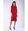 Червена рокля с контрастни кантове Alena-0 снимка