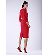 Червена рокля с контрастни кантове Alena-1 снимка