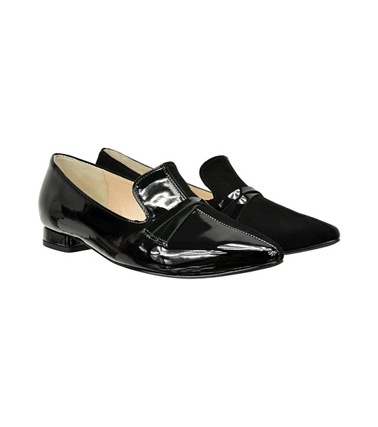 Черни дамски обувки от естествена кожа Flores снимка