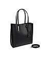 Черна дамска чанта от естествена кожа с елегантен дизайн Elle-0 снимка