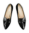 Черни дамски обувки от естествена кожа Flores-1 снимка