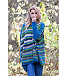 Многоцветен дамски пуловер на райе Radina-2 снимка