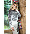 Дамски пуловер в цвят екрю и кафяво Zinaida-0 снимка
