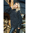 Дамски пуловер в черен меланж Dorina-0 снимка