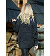 Дамски пуловер в черен меланж Dorina-1 снимка
