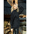 Дамски пуловер в черен меланж Dorina-2 снимка