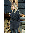 Дамски пуловер в черен меланж Dorina-3 снимка