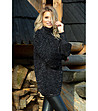 Дамски пуловер в черен меланж Dorina-4 снимка