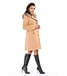 Дамско елегантно палто в цвят сьомга Ervis-3 снимка