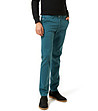 Памучен мъжки панталон в цвят петрол Ermanno-2 снимка