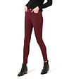 Дамски памучен слим панталон в цвят бордо Elvira-0 снимка