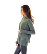 Дамски пуловер в цвят каки с дантела Dorea-3 снимка