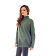 Дамски пуловер в цвят каки с дантела Dorea-4 снимка