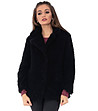 Късо черно дамско пухкаво палто Rozalia-0 снимка