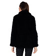 Късо черно дамско пухкаво палто-1 снимка