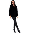 Късо черно дамско пухкаво палто Rozalia-4 снимка