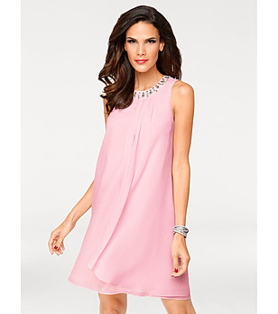 Розова рокля без ръкави Zaltana снимка