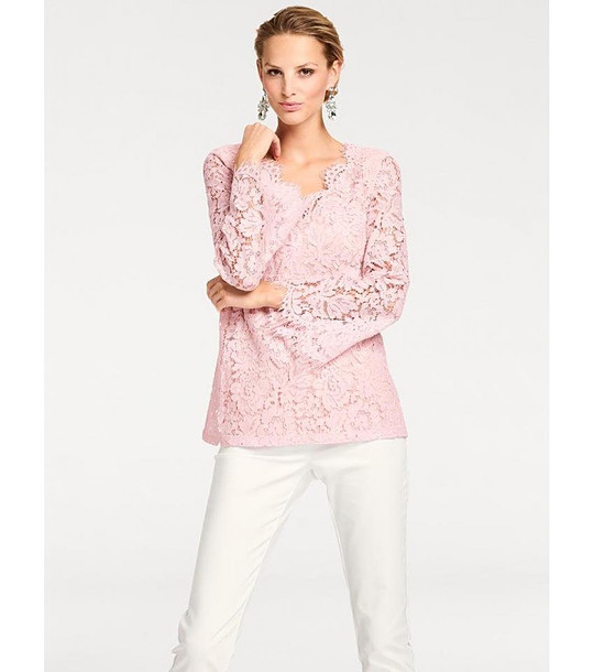 Розова дантелена блуза Idalia снимка