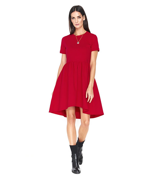 Червена рокля с джобове Margo снимка