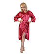 Сатениран дамски халат в цвят бордо Claret-0 снимка
