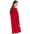 Червена рокля с джобове Betty-3 снимка