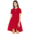 Червена рокля с джобове Margo-2 снимка