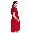Червена рокля с джобове Margo-3 снимка