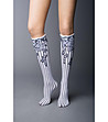 Дамски 3/4 чорапи в бяло и черно Yvone 40 DEN-0 снимка