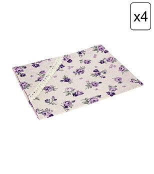 Четири текстилни салфетки Lilac Rose 35х45 см снимка