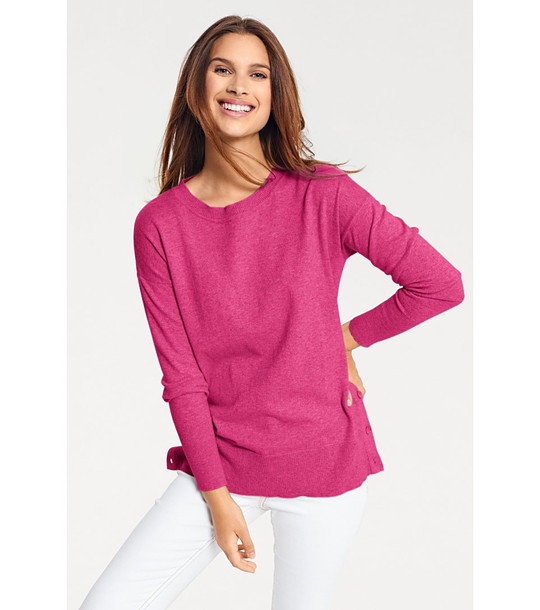 Дамски пуловер от памук и кашмир Viviana в розово снимка