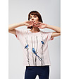 Светлорозова дамска памучна блуза Ilana-0 снимка