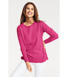 Дамски пуловер от памук и кашмир Viviana в розово-0 снимка