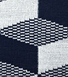 Одеяло в тъмносиньо и бяло с вълна Cubes 130х180 см-1 снимка