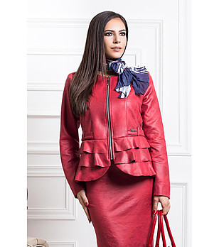 Дамско сако в цвят бордо снимка