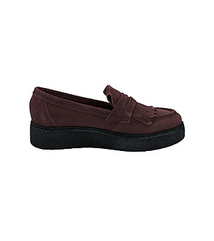 Велурени дамски обувки Aggie в тъмен цвят бордо снимка