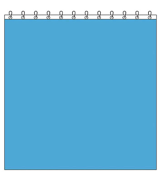 Синя завеса за баня 180х180 см снимка
