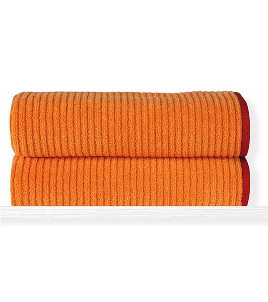 Комплект от две оранжеви памучни хавлии 50х100 см снимка