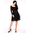 Черна дантелена рокля с памук Carima-0 снимка