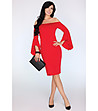 Червена рокля с разкроени ръкави Yolandena-0 снимка