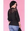 Черна дамска блуза с дантелени панели Eloisa-1 снимка