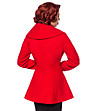 Червено дамско палто с вълна Lina-1 снимка