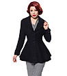 Черно дамско палто с вълна Lina-0 снимка