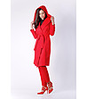 Дамско червено палто от вълна и кашмир Ester-3 снимка