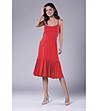 Червена рокля с презрамки Sandrine-0 снимка