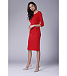 Червена рокля със 7/8 ръкави Volena-0 снимка