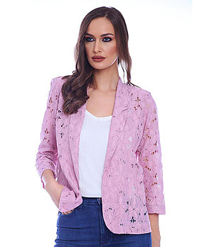 Розово дамско сако с памук Tia снимка