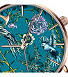 Дамски часовник в бежово и синьо с кожена каишка Arden-3 снимка
