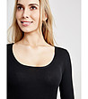 Черна дамска блуза от коприна и памук Vienna-2 снимка