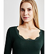 Тъмнозелена дамска блуза от коприна и памук Berlin-2 снимка