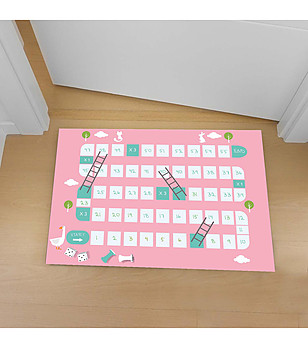 Постелка за детска стая в нюанс на розово и тюркоаз 52х75 см снимка